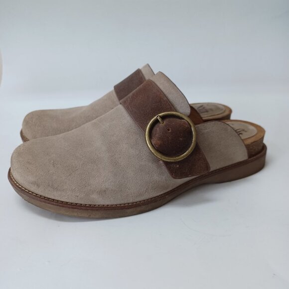SOFFT Clog Mule Billie Slip On Slide Cashmere Suede Brown Leather Womens 9.5 - Picture 2 of 16